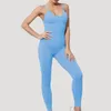 Women's Pants Elegant Slim Sexy Tank Top And Jumpsuit Women Fashion Sporty High-waist Solid Yoga Casual Fitness Exercise Trousers 30157