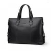 Porte-documents King Briefcase Business Simplicity Sac à main pour hommes en cuir véritable grande capacité épaule ordinateur messager sac