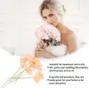 Flores decorativas 50 pcs artificial rosa flor haste rosas vermelhas buquê único para casamento chá de panela