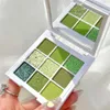 9 Färgmatt Eyeshadow Palette Green Primer Waterproof Glitter Naken Eye Pigment Shimmer Shine Shadow Powder 240123