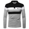 men's editing design Summer long sleeved polyester Polo shirt men's slim is suitable for business leisure printing tops 240123