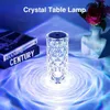 Night Lights LED Crystal Lamp Atmosphere Light 16-Color Justerbar Rose Light USB Touch Nightlight Lights YQ240207