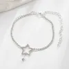 Enkelbanden Luxe Ster Strass Enkelbandje voor Vrouwen Sexy Strand Voet Sieraden Delicate Glanzende Voetketting Mooie Elegante Voetaccessoires YQ240208