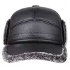 Ball Caps 2024 Winter Middle-aged Dad Cap Baseball For Men Outdoor Windproof Ear Thickened Bomber Hat Men's