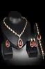 Necklaces Earrings Rings Bracelets Sets Fashion Royal Water Drop Rhinestone 18K Gold Plated Party Jewelry 4piece Set Whole JS9125992