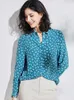 女性用ブラウスSuyadream Womens 'Silk Shirts Crepe de Chine Floral Printed Longleeved Chic 2024 Fall Winter Top