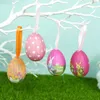 12 pièces de pendentif oeuf de Pâques coloré décoration mousse lapin oeuf décoration de fête cadeaux pour enfants de ménage 2024 240208