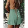 Amazon's Summer Hot Selling New Fashionable Women's Wide Legged Shorts with Straps and Ruffles, Versatile and Versatile Casual Skirts