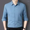 Men's Casual Shirts Work Striped Shirt Long Sleeved Arrivals Slim Fitting Business Coat Male Trend Brand Formal Dropship Top