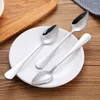 Set di stoviglie 4 pezzi Cucchiaio di pompelmo spesso liscio in acciaio inossidabile Dessert Bordo seghettato Frutta tagliata Gadget da cucina Strumenti di cottura Cucchiaini da tè