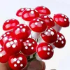 Bahçe Dekorasyonları 50x 2cm Kırmızı Köpük Mantar Mini Toadstool Peri Süsü Diy El Sanatları Noel Dekor Çim Süsler