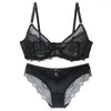 Soutien-gorge Ensembles Femmes Big Sous-vêtements Dentelle Sexy Ultra Panty Lingerie Mince Taille Soutien-gorge Brassières Femelle Coupe 2024 Épais 75-95BC