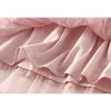 Jupes 90cm longueur de cheville Tutu Tulle jupe pour femmes à la mode haute rue une ligne taille longue Maxi maille femme rose Z455