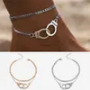 Anklets 2023 New Fashion Boho Style Star Anklet Multilayer Foot Chain Fashion Handbojor Ankelarmband för kvinnor Beach Accessorie YQ240208