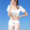 Costume da bagno da donna Bikini a corpo diviso Costume da bagno a due pezzi per studentessa giapponese carina Primavera fresca