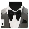 Gusleson Velvet Big Bow Tie Erkekler Bowties Cep Meydanı Kumbası, Hediye Kutusu ile Set Katı Kırmızı Sarı Kravat Man Düğün 240124