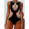 Listrado feminino maiô de alta qualidade banho impresso push up monokini verão maiô tropical bodysuit feminino 240130