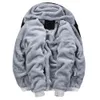 Conjunto de lã masculina moda marca agasalho forrado grosso moletom calças terno masculino inverno quente com capuz outerwear terno 240202