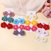 Accessori per capelli 6 pezzi / set Fermagli per fiori per ragazze Copricapo per maglieria in lana Fatto a mano all'uncinetto Piccolo soffio Forcine per bambini Cute Baby