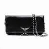 Pochette Rock Swing Your Wings chain tote hand bags Luxury Zadig Voltaire Genuine Leather mans clutch flap Shoulder bag lady satchel Designer Cross