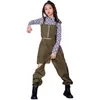 Scene Wear Children's Practice Dance Suit Girls Jazz Costumes Checkerboard Hip-Hop Pants Outfits Street Clothes DN11624