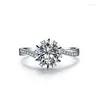 Klusterringar 14k vitt guld au585 ring 1CT Moissanite Diamond Wedding sist Forever uttalande kärleksjubileum