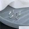 Hoop Huggie Earrings Geometric Fashion Men Paved Stones Girls Female Ear Jewelry Circle Earring Women Korean Style Drop Delivery Ot8T9