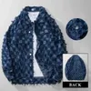 Весенне-осенние синие клетчатые джинсовые куртки в стиле ретро с кисточками, хлопковые джинсы Jaqueta, уличная одежда, свободные пальто Chaquetas Hombre Masculina 240202