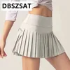 Tennis Skirts Women Golf Pleated Pantskirt Sports Fitness Shorts Pocket High Waist Yoga Running Shorts Skirt Gym Clothing 240131