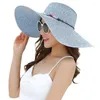 Wide Brim Hats Straw Hat Sweat Absorption Band Beach Lady Travel