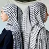 Roupas étnicas Cachecol de chiffon palestino Hatta Kufiya Xales populares envolve mulheres grandes cachecóis macios da Palestina Hijabs das mulheres muçulmanas