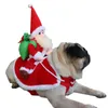 Hundebekleidung Haustier Weihnachtskleidung Weihnachtsmann Kostüm Winter Welpe Cape Jacke Anzug mit Mütze Warme Kleidung Cosplay für Hunde Katzen