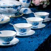 Conjuntos de louça pratos talheres luxo presentes de inauguração jingdezhen conjunto de porcelana de osso