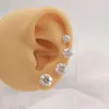 Partihandel varmsäljande 14k massiv gula guldstoppörhängen med skruv rygg med 5CT D VVS Moissanite och Diamond Stone