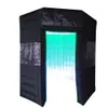 Hurtowe bezpłatne oświetlenie LED Black Octagon nadmuchiwany foto -kabota Photobooth do wynajęcia z 2 drzwiami