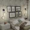 Lampes murales Lampe réglable LED Têtes de lit intérieures Boule ronde Fond Noir et Or Lumières Allée Creative Luxe Chevet