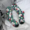 Chaussettes homme Hip Hop Vintage Rats amour fraises sur bleu marine Compression folle unisexe fruits famille motif imprimé équipage chaussette