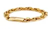 Hiphop rostfritt stål 18k guld plaated kedja armband europeiska och amerikanska coola män tjock titan stål Bangle3613638