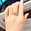 O45g Anillos de banda de joyería de lujo Nuevo Baojia Shilong Luo Patrón recto satinado Para mujer Anillo de pareja liso clásico 18 k Oro rosa Bko6