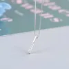 Yuexin S925 Pure Silver Long Geometric Necklace for Women's Korean Edition, Simple and Popular, Personality Set with Zirconium Collar Chain