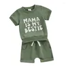 Clothing Sets Toddler Baby Boy Girl Summer Outfits Mama Is My Ie Short Sleeve T-Shirt Elastic Waist Shorts 2Pcs Clothes Set