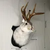 3D Antlers Rabbit Head Statue Home Decor decor figurines Wall Hang Decoration Animal Statues Living Room Art Crafts 240202