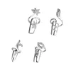 False Nails 1 Set/ 4 Rhinestone Fingernail Ring Finger Tip Adjustable Opening Nail Charms Accessories For Silver