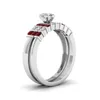 Bagues de bande Bijoux de vente chaude Rouge incrusté de diamant délicat coeur Bracelet de bague de mode pour femmes