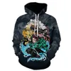 Anime Demon Slayer Hoodies Agatsuma Zenitsu 3D Mens Sweatshirt Harajuku Streetwear Disual Usisex Pullover 240201