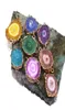 Fabrik Ny kvartsläkningspunkt Chakra Natural Crystal Pendant Color Rough Stone Plating Connector DIY Halsbandsmycken Armband 9094650