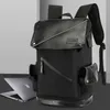 バックパックメンズPUレザー充電ラップトップスクールバッグ防水旅行ファッションビジネス高品質