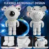 Nocne światła Bluetooth Astronaut Galaxy Night Light Starry Sky Moon Star LED LAMPA LAMPA DOMOWE DOMOWE Prezenty YQ240207