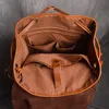 Leatherfocus cuir voyage sac à dos hommes multifonctionnel mode rétro grande capacité sacs à dos pour femmes pochette d'ordinateur 240130