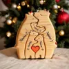 Incisione gratuita Fai da te Famiglia di orsi Puzzle in legno Personalizzato Decorazione da scrivania personalizzata Regalo di compleanno di Natale Decorazione della casa Figurine 240131